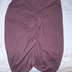 Say What? Ruched Pencil Skirt in Plum Mauve